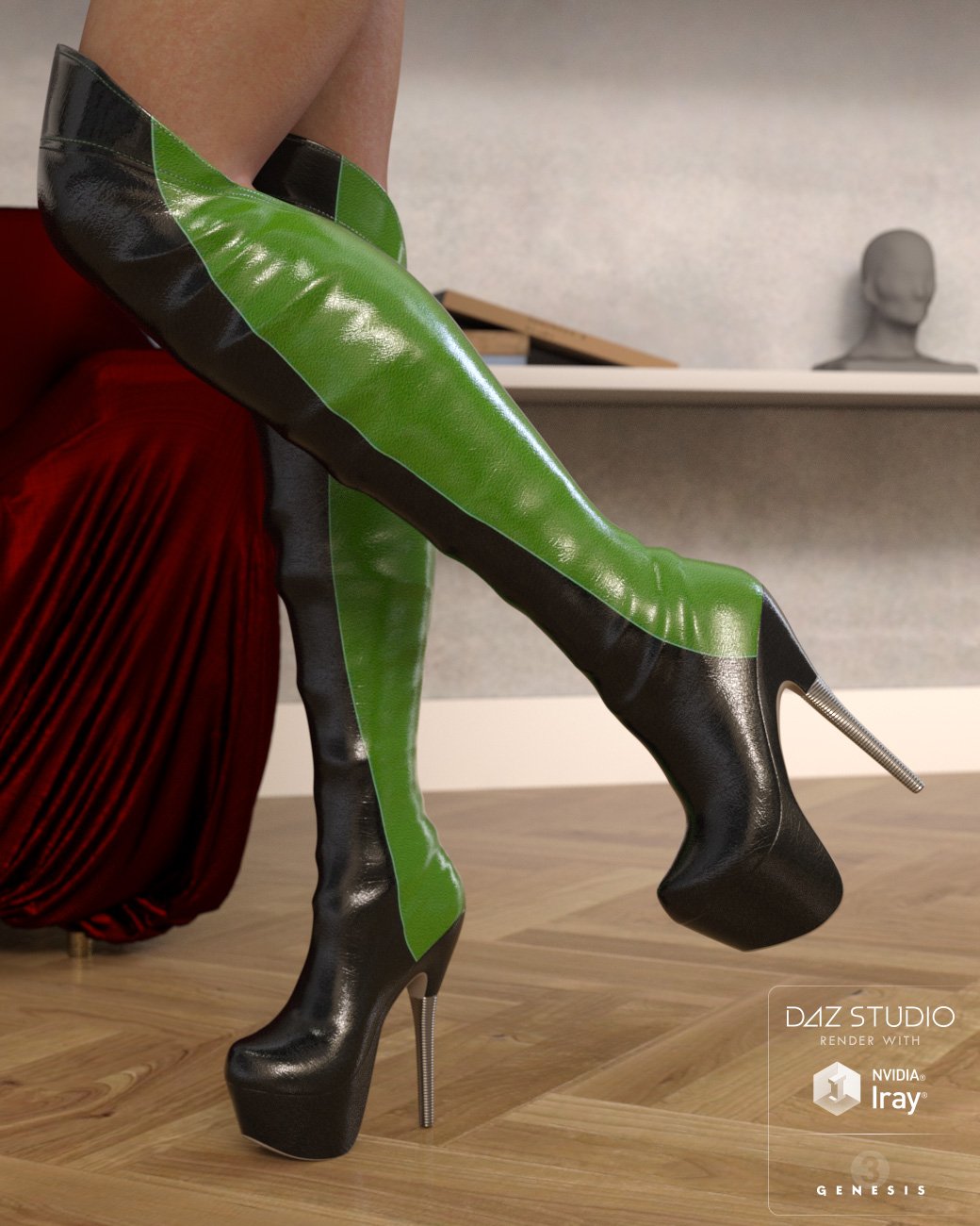 Overknee Boots for Genesis 3 Female(s)_DAZ3DDL