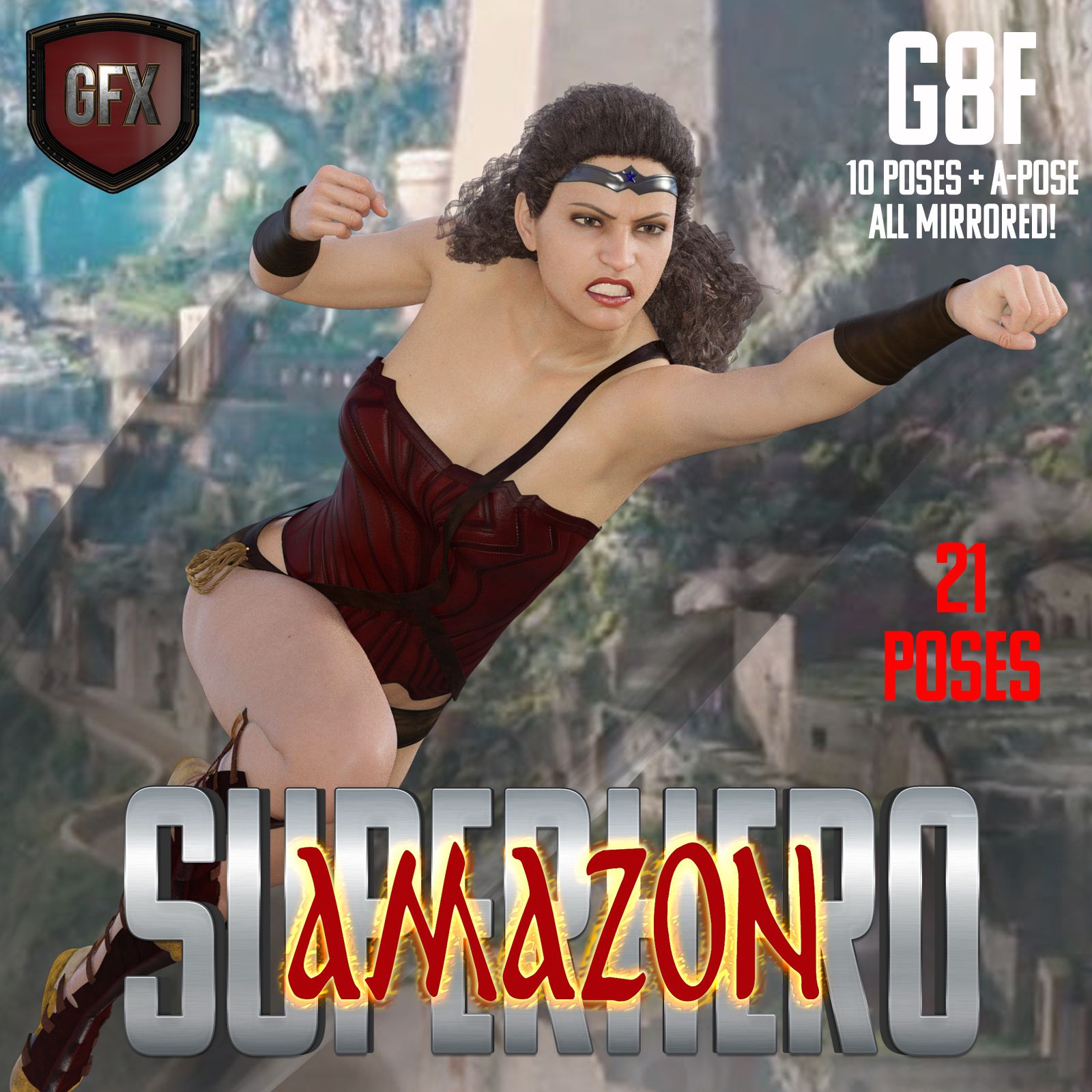 SuperHero Amazon for G8F Volume 1_DAZ3D下载站