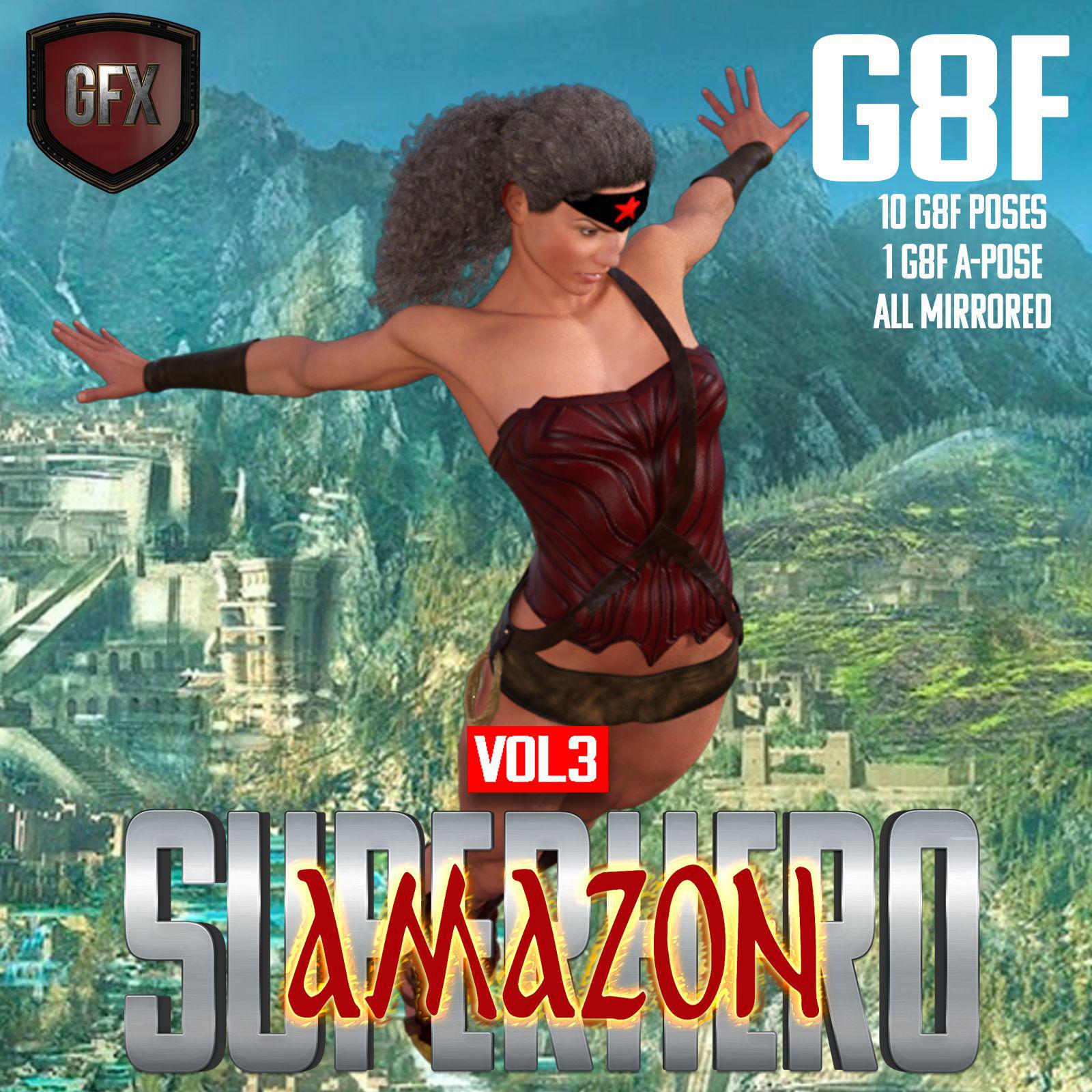 SuperHero Amazon for G8F Volume 3_DAZ3D下载站