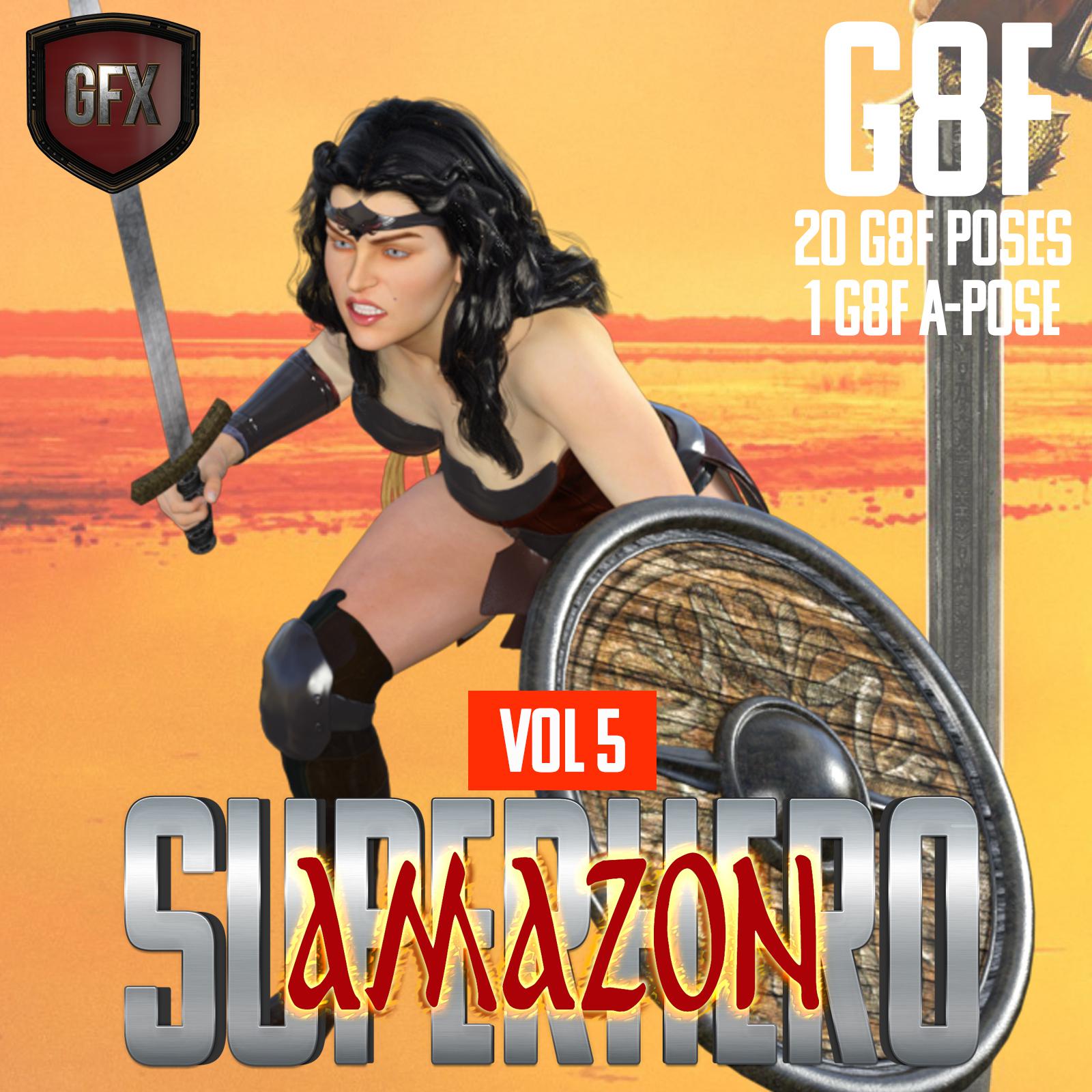 SuperHero Amazon for G8F Volume 5_DAZ3D下载站