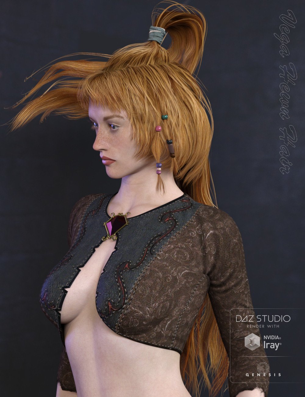 Vega Hewn Hair for Genesis 3 Female(s)_DAZ3D下载站