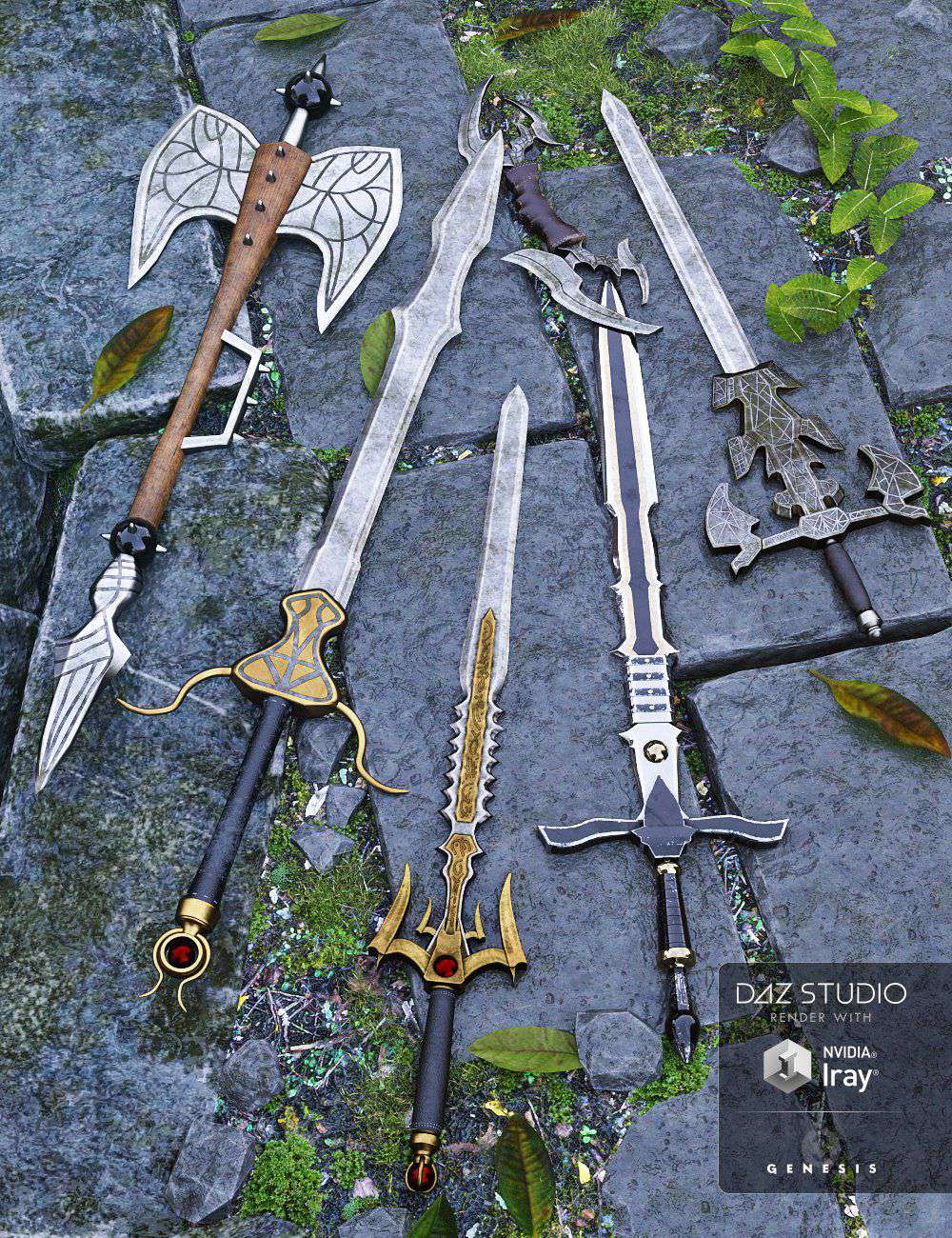 Weapon Collection for Genesis 3 and 8 Male(s)_DAZ3D下载站