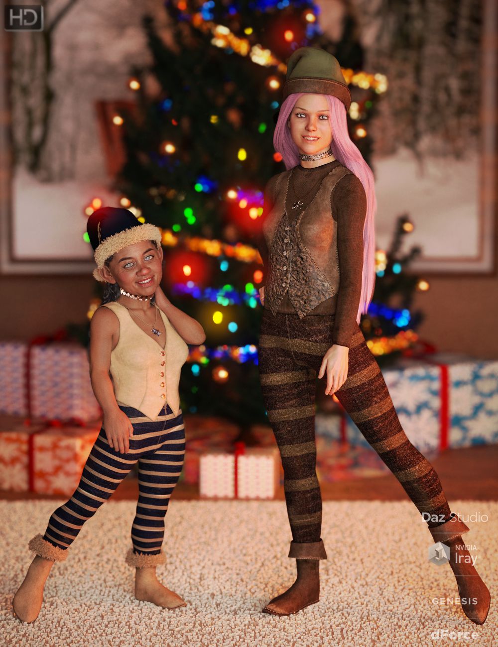 dForce Evergreens Female Outfit Textures_DAZ3DDL