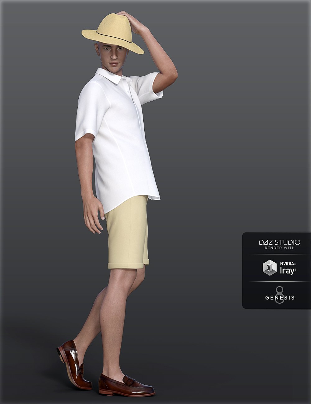 dForce H&C Summer Casual Outfits for Genesis 8 Male(s)_DAZ3D下载站