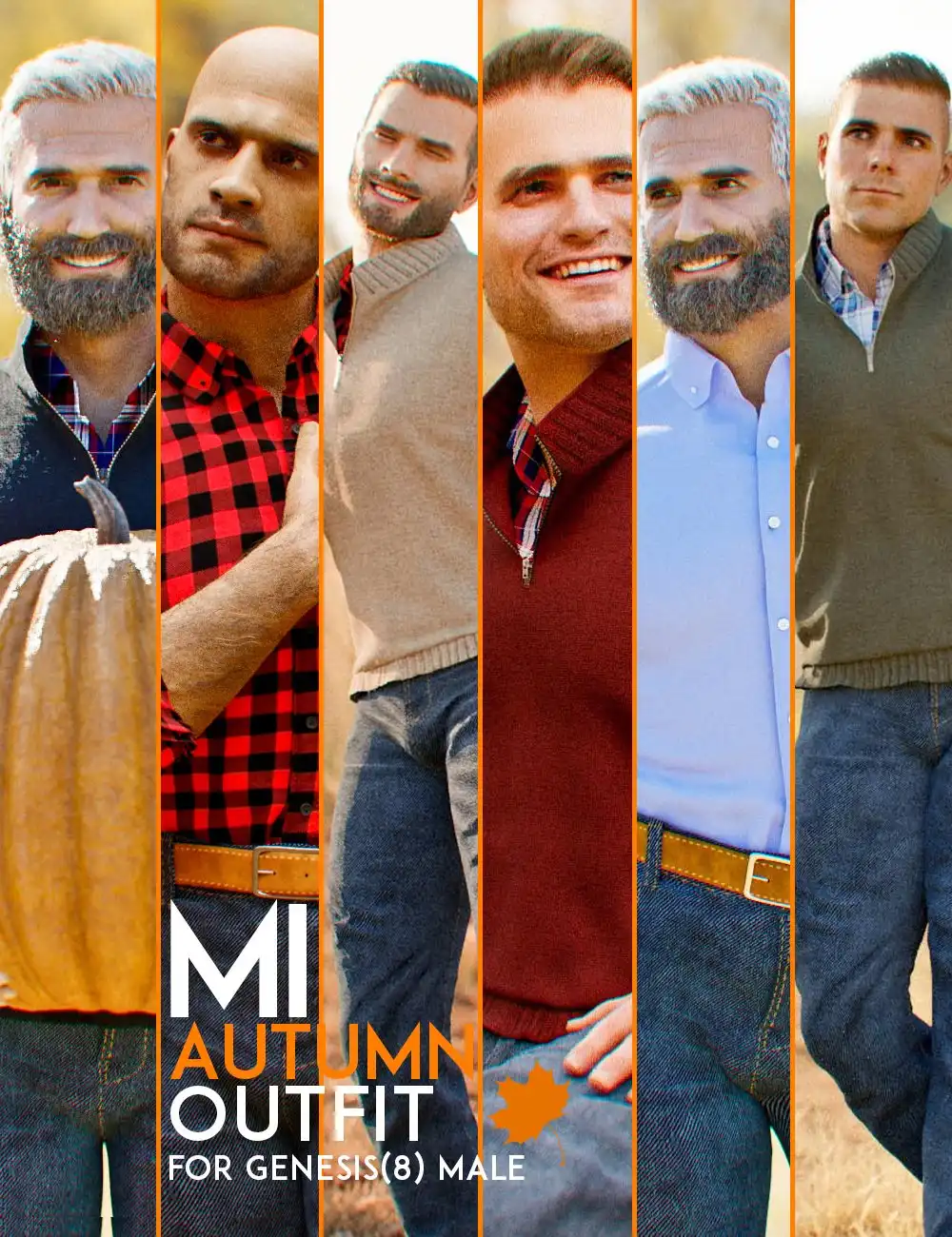 dForce MI Autumn Outfit for Genesis 8 Male(s)_DAZ3D下载站