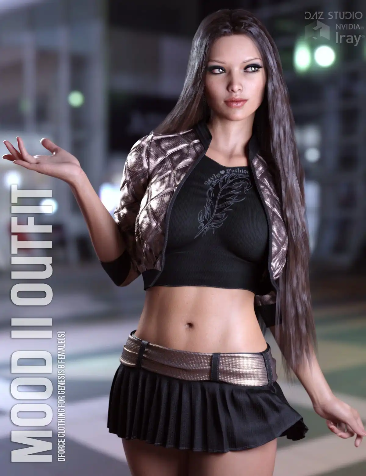 dForce Mood II Outfit for Genesis 8 Females_DAZ3D下载站