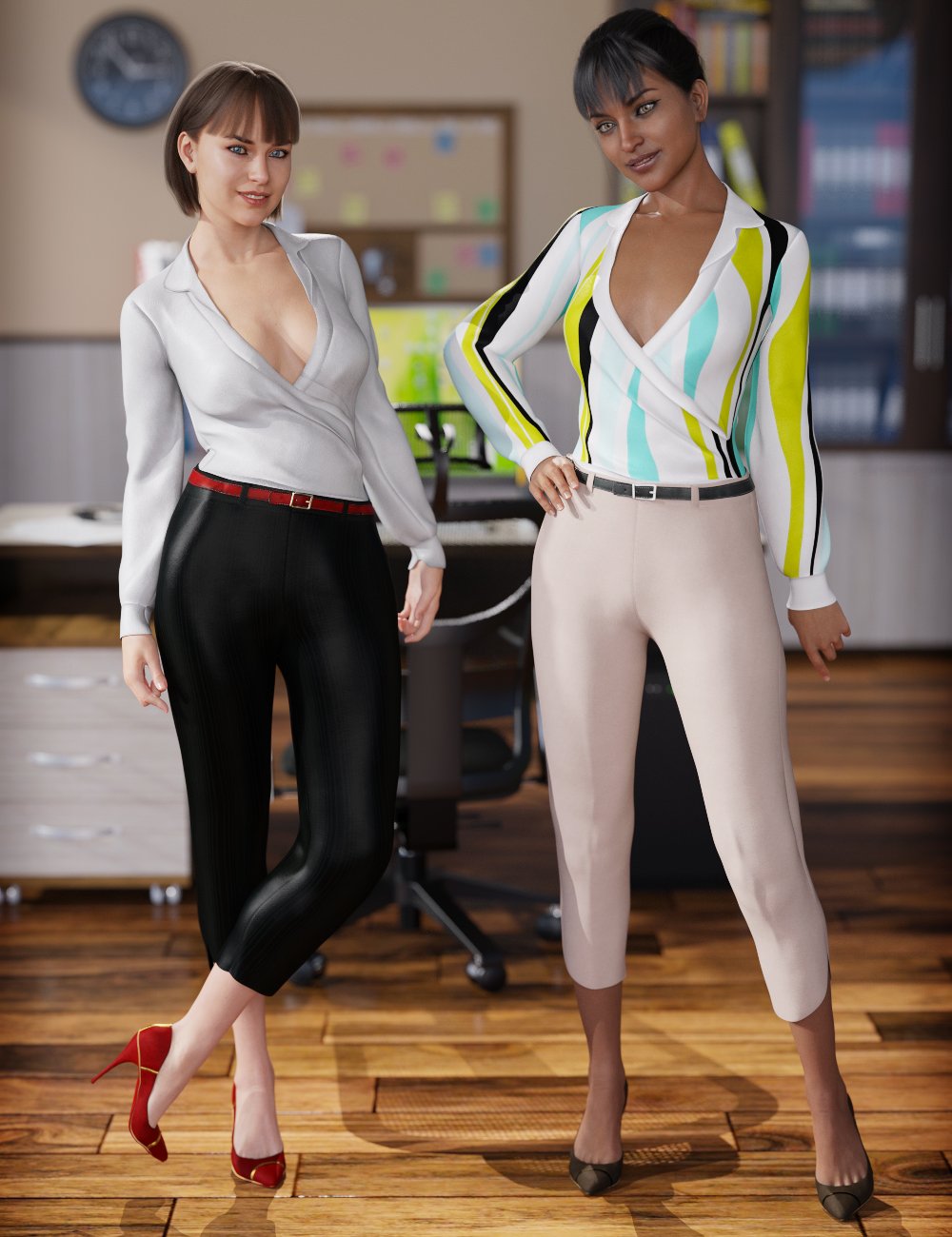 dForce Office Chic Outfit Textures_DAZ3D下载站