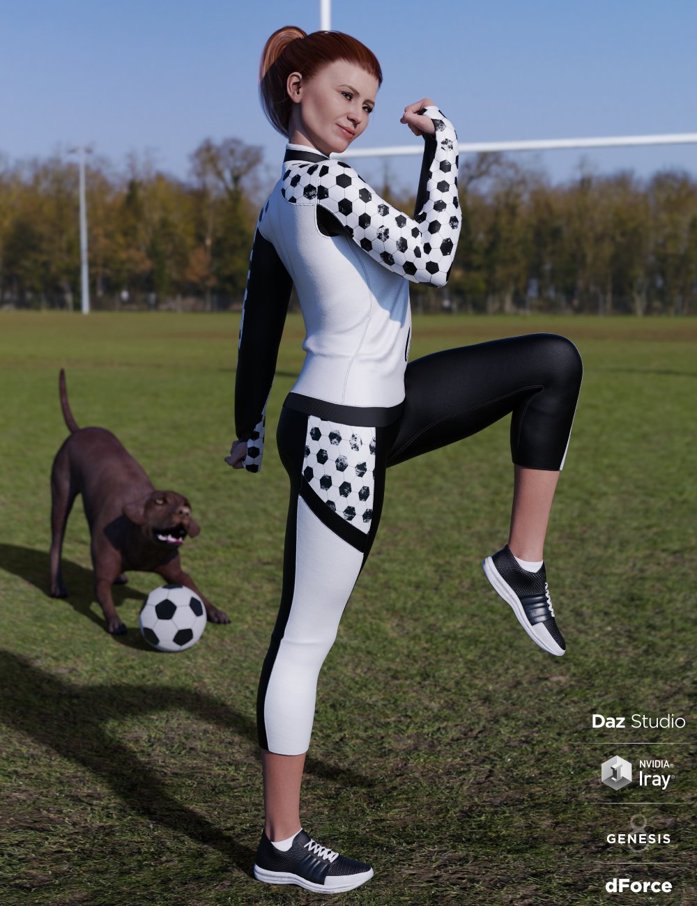 dForce Soccer Mom Outfit for Genesis 8 Female(s)_DAZ3D下载站