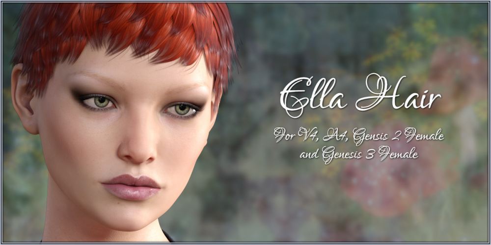 Ella Hair for V4/A4/G2F/G3F_DAZ3D下载站