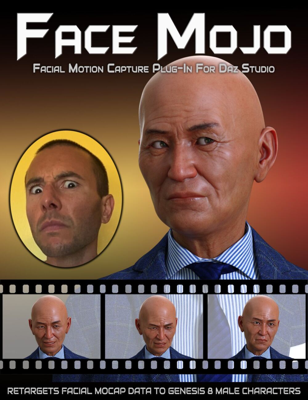 Face Mojo – Facial MoCap Retargeting for Genesis 8 Males_DAZ3D下载站