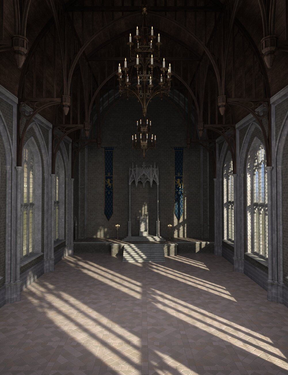Gothic Throne Room_DAZ3D下载站