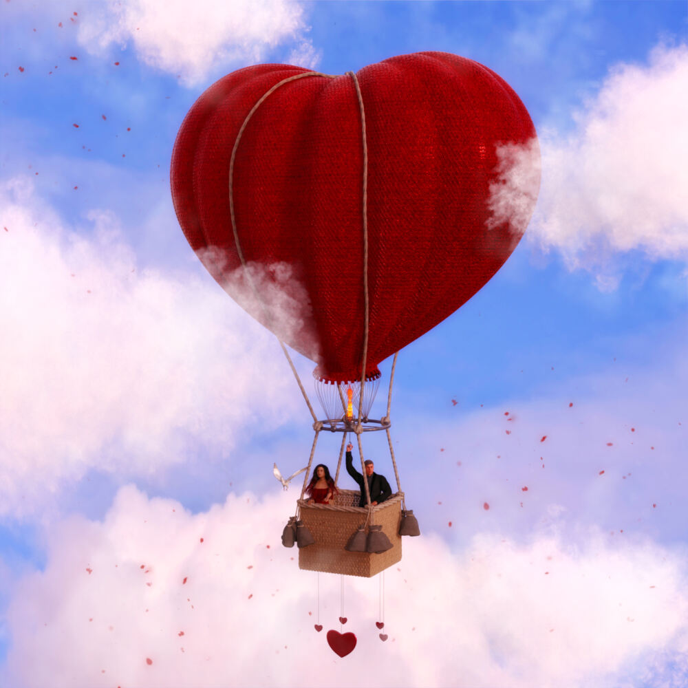 Heart Hot Air Balloon_DAZ3D下载站