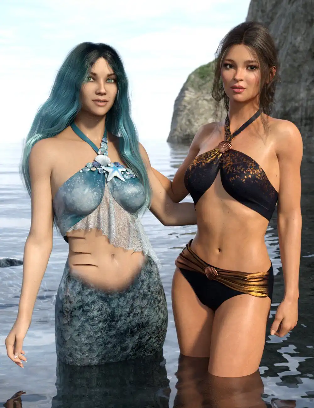 Mermaid Bikini for Genesis 8 and 8.1 Females_DAZ3DDL