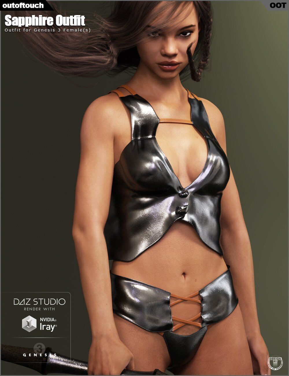 Sapphire Outfit for Genesis 3 Female(s)_DAZ3D下载站