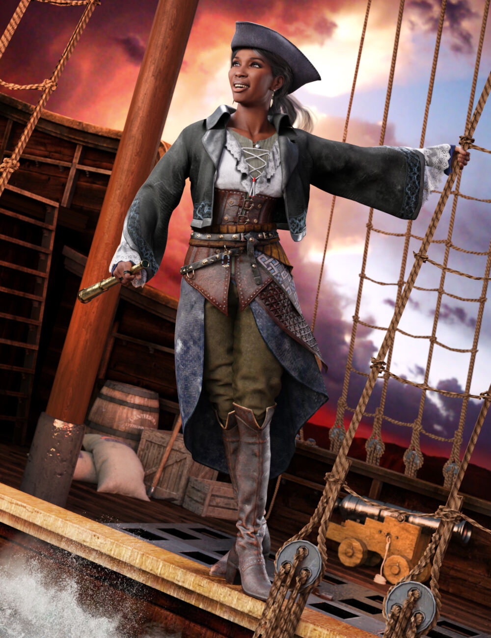 dForce Corsican Raider Outfit for Genesis 8 and 8.1 Females_DAZ3DDL