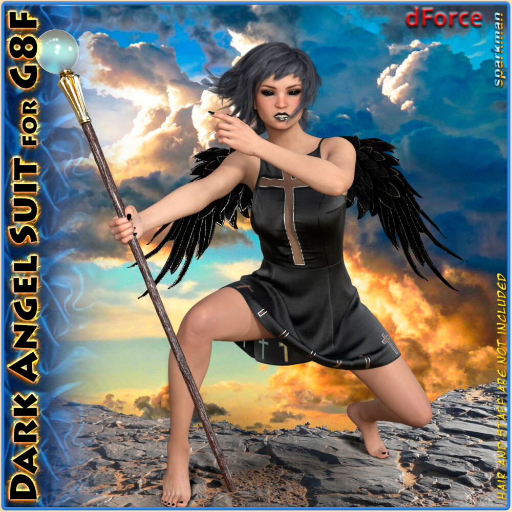 dForce Dark Angel Suit for Genesis 8 Female_DAZ3D下载站