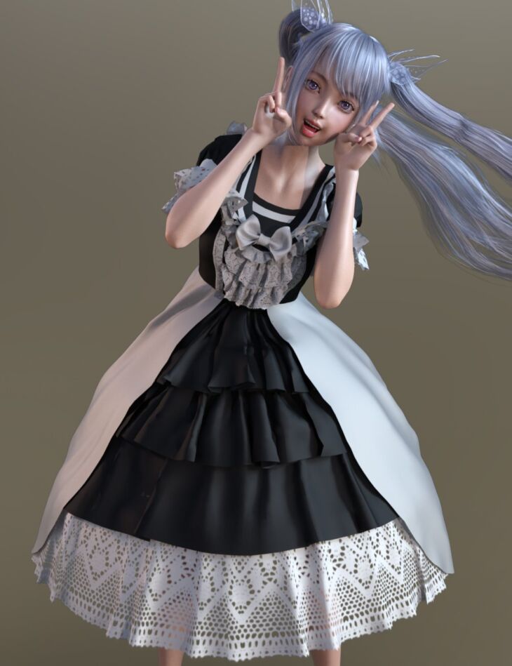 dForce French Style Dress for Genesis 8 Female(s)_DAZ3DDL
