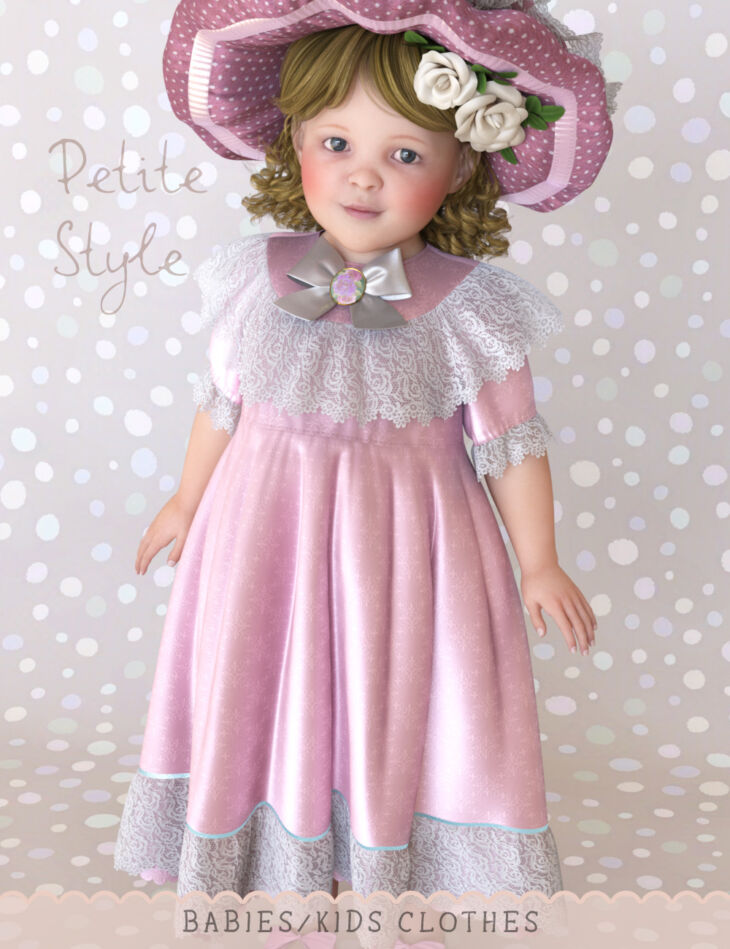 dForce Petite Style Dolly Dress for Genesis 8 Females_DAZ3D下载站