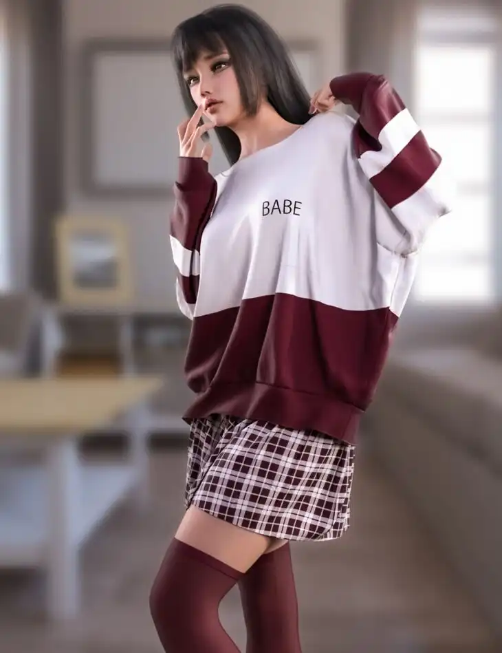 dForce Sweet Girl Outfit for Genesis 8 and 8.1 Females_DAZ3DDL