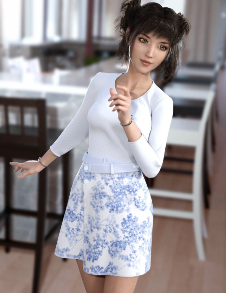 dForce Wrap Skirt Outfit for Genesis 8 Female(s)_DAZ3D下载站