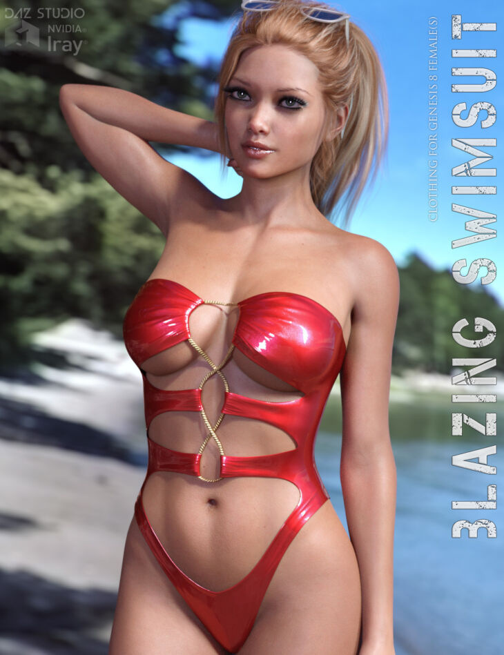 Blazing Swimsuit for Genesis 8 Females_DAZ3D下载站