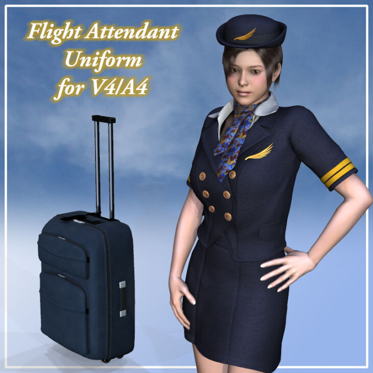 Flight Attendant Uniform for V4A4_DAZ3D下载站