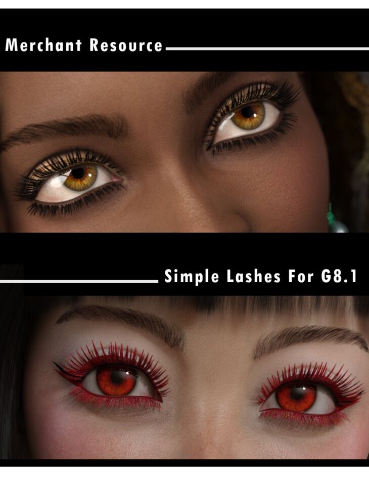 Simple Lashes Merchant Resource for Genesis 8.1_DAZ3D下载站