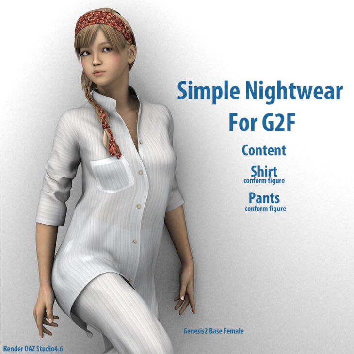 Simple Nightwear for G2F_DAZ3D下载站