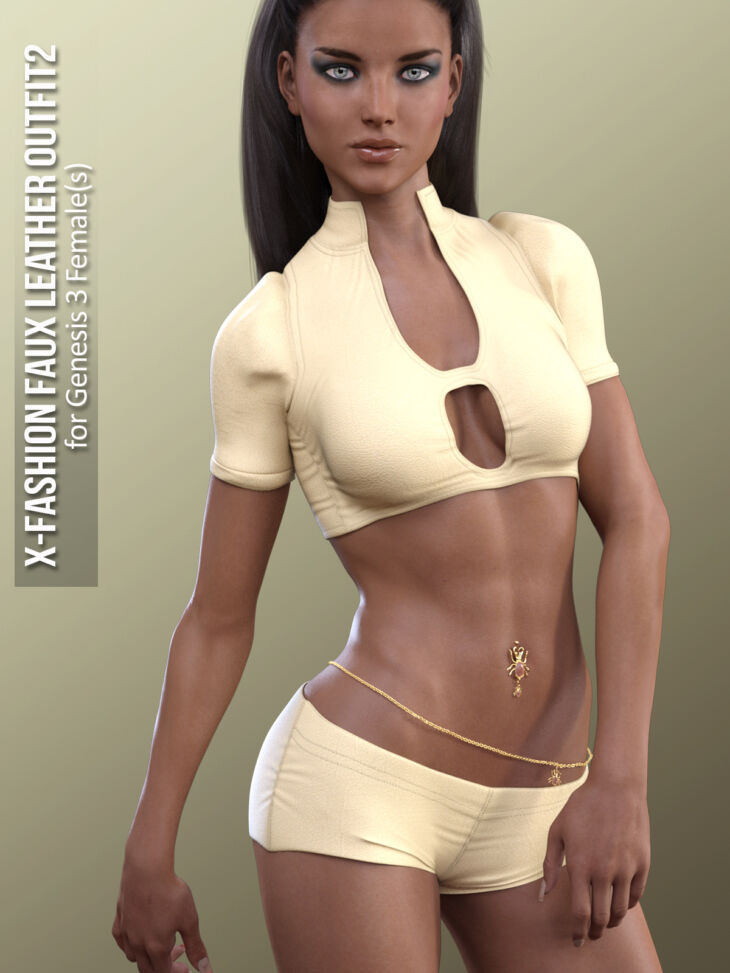 X-Fashion Faux Leather Outfit2 for Genesis 3 Females_DAZ3DDL