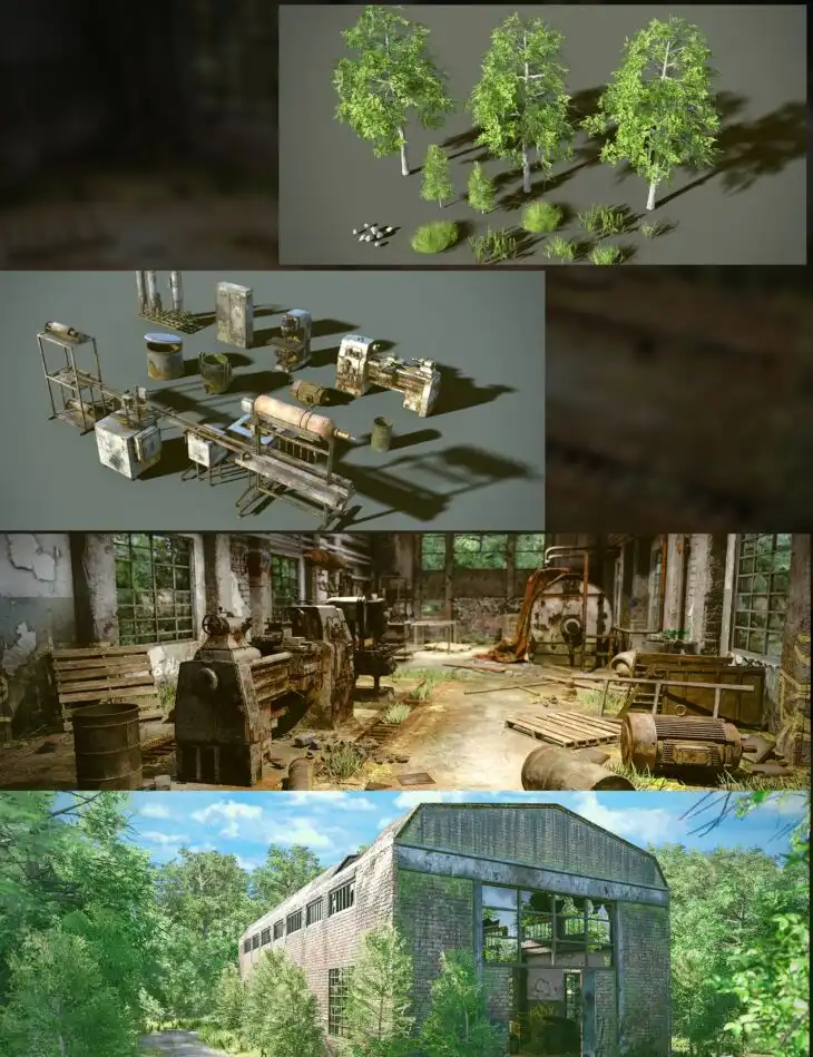 Abandoned Factory Environment Bundle_DAZ3DDL