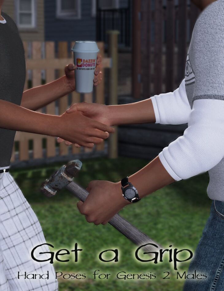 Get a Grip Hand Poses for Genesis 2 Male(s)_DAZ3D下载站