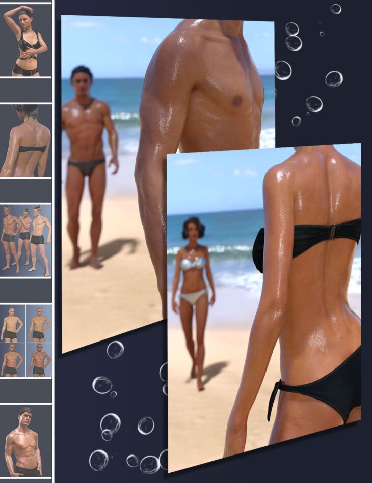 Wet and Tanned Skins for Genesis 8.1 Bundle_DAZ3D下载站