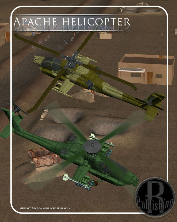 Apache Helicopter (Poser, Vue & Obj)_DAZ3D下载站