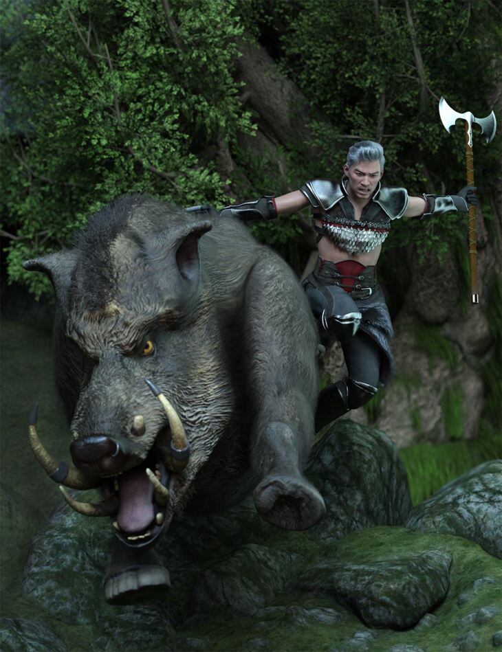 Boar Rage Poses for Kento 8.1 and Battle Boar_DAZ3D下载站