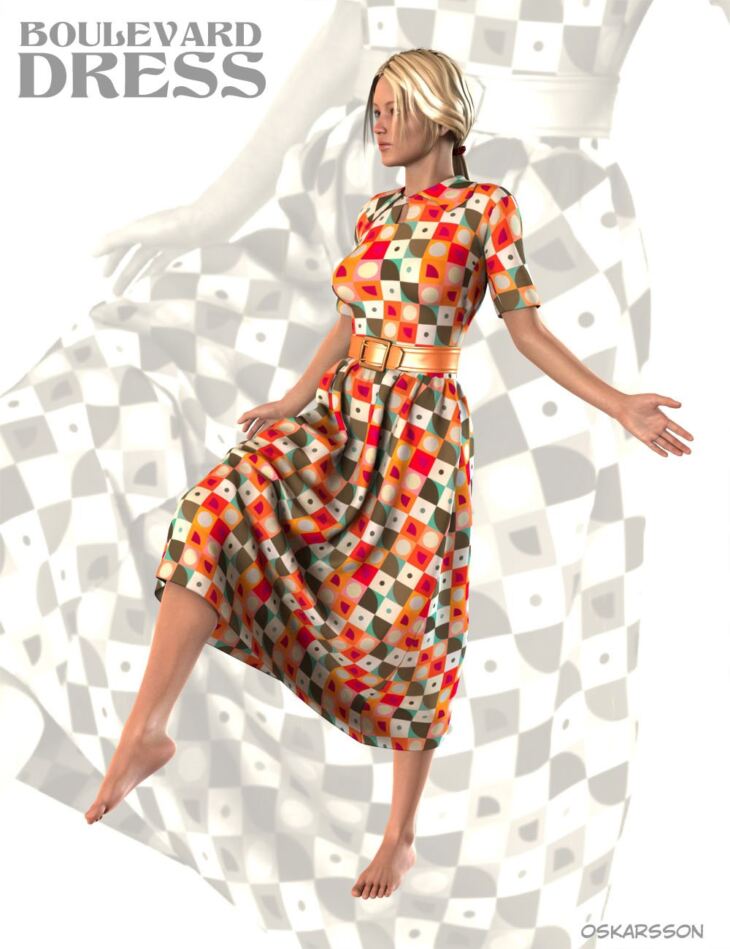Boulevard Dress for Genesis 2 Female(s)_DAZ3D下载站