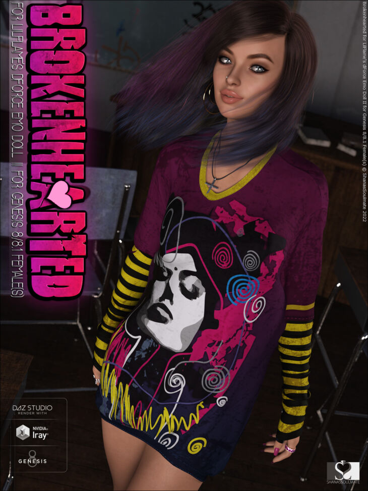 Brokenhearted for dForce Emo Doll II for Genesis 8 Female(s)_DAZ3D下载站