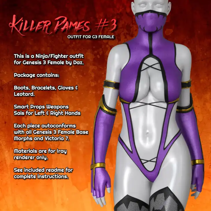 Exnem Killer Dames 3 Outfit for Genesis 3 Female_DAZ3DDL