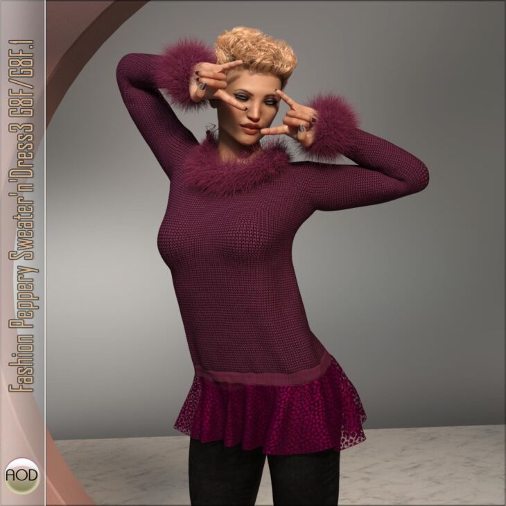 Fashion Peppery Sweater’n’Dress3 G8F/G8F.1_DAZ3D下载站