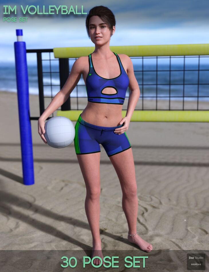 IM Volleyball Poses for Genesis 8 Female_DAZ3D下载站