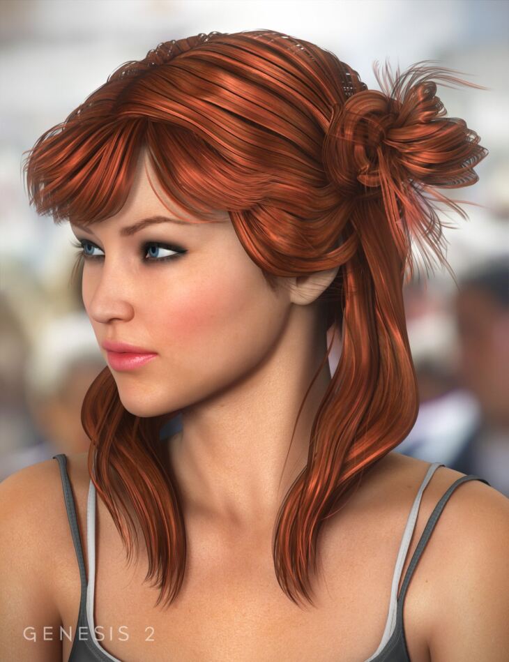 Innocent Hair for Genesis Female(s), G2F and V4 + Colors_DAZ3D下载站