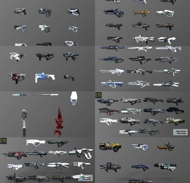 Mass Effect Weapons for Daz Studio_DAZ3D下载站
