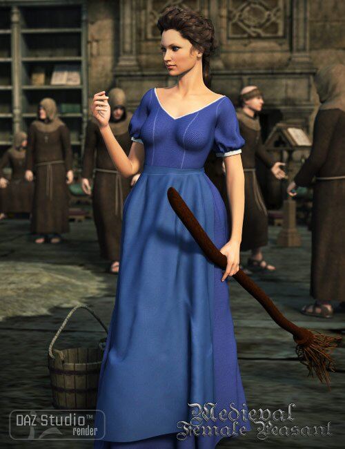 Medieval Female Peasant Clothing for Genesis_DAZ3D下载站