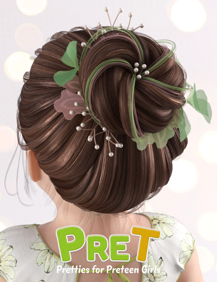 PreT Girls Bloom Hair for Genesis 8 Female(s)_DAZ3D下载站