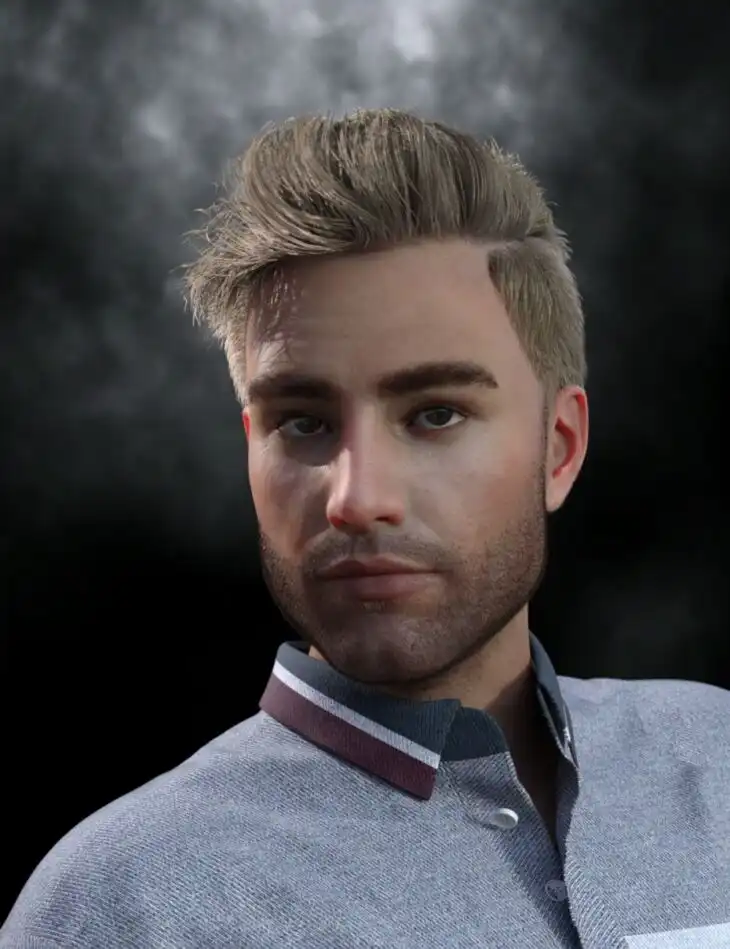 Remy Front Flipped Hair for Genesis 8 and 8.1 Males_DAZ3DDL