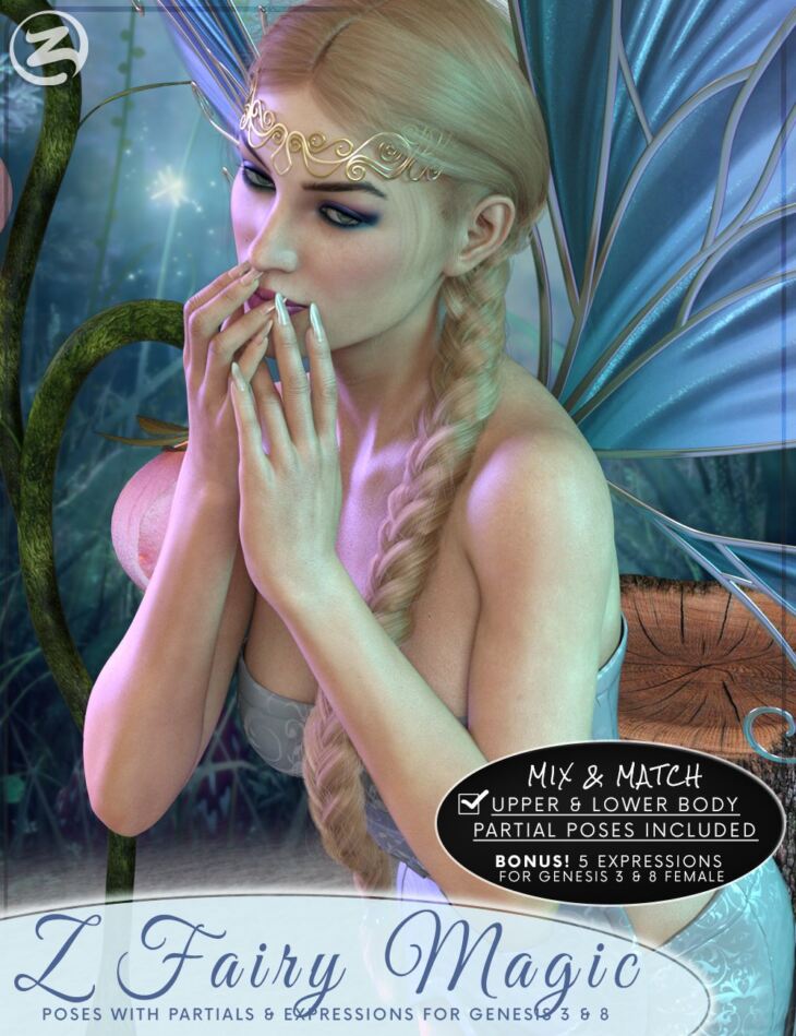 Z Fairy Magic – Poses and Partials for Genesis 3 and 8 Female_DAZ3DDL