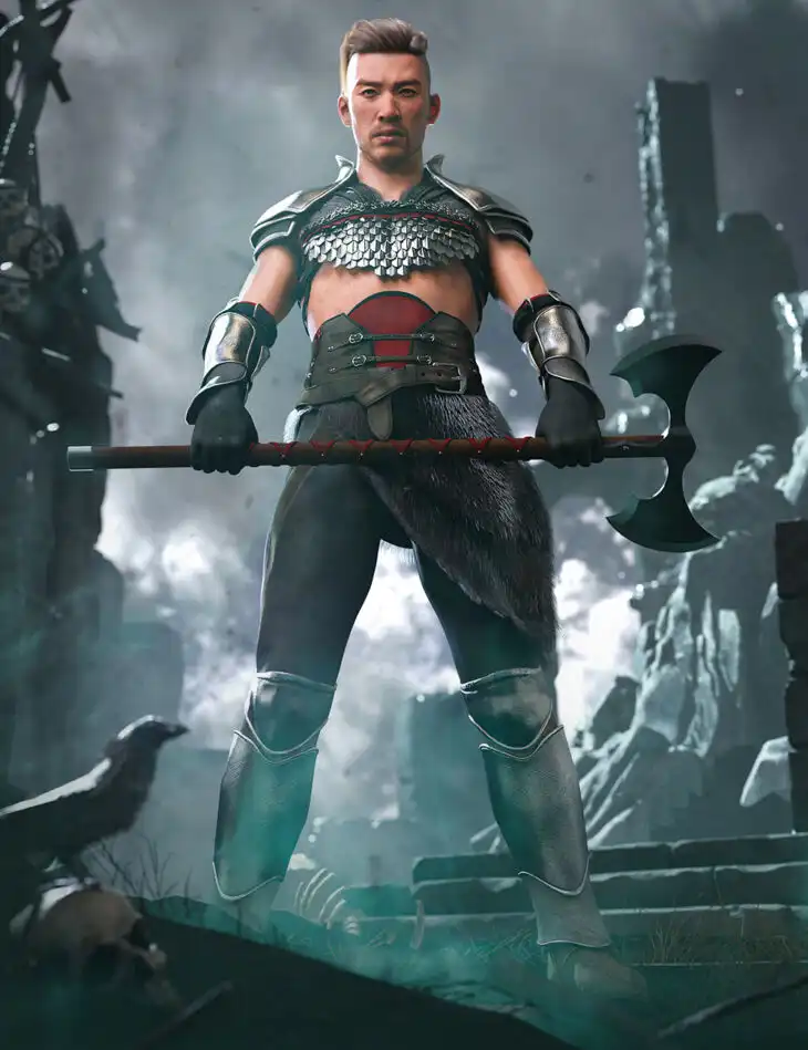 dForce Iron Scale Armor for Genesis 8 and 8.1 Males Bundle_DAZ3DDL