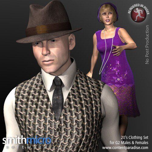20’s Clothing for G2 Figures (Time Travel Series)_DAZ3D下载站