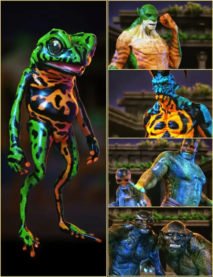 Alternate Textures for Storybook Frog and Genesis 8.1 Male_DAZ3D下载站