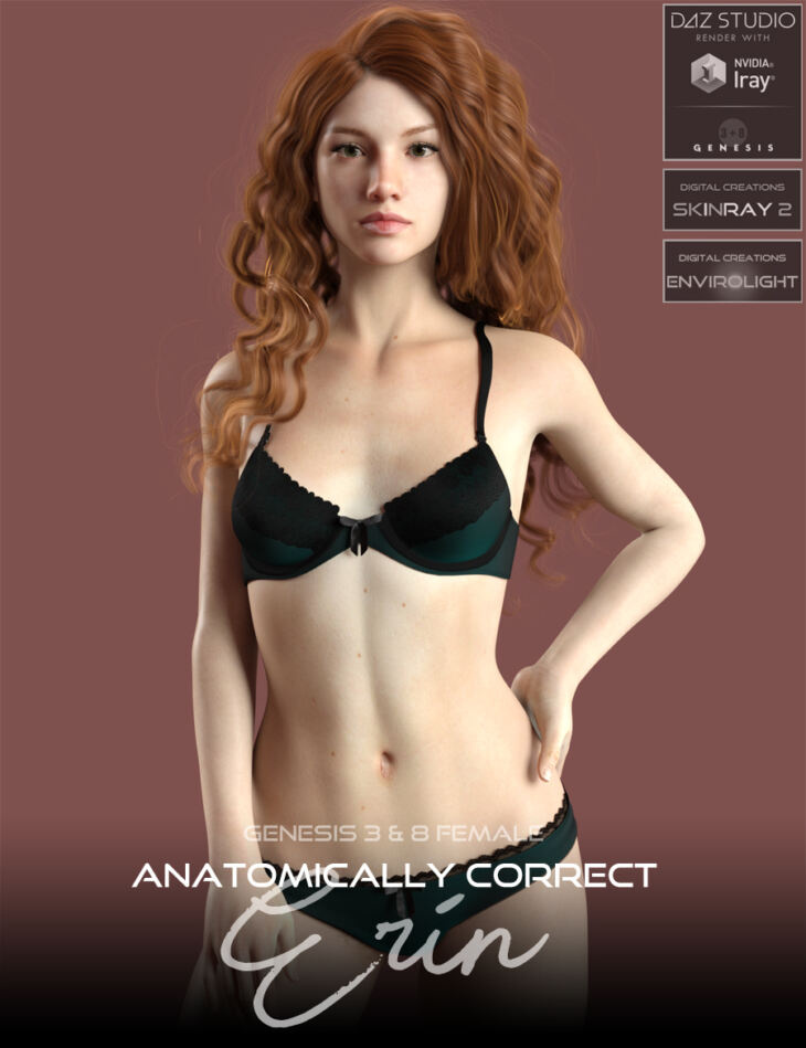 Anatomically Correct Erin for Genesis 3 and Genesis 8 Female_DAZ3D下载站