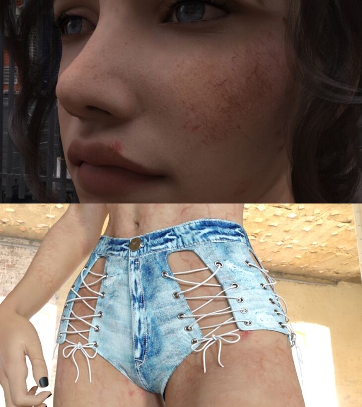 Blemished Skin Material for G3 and G8 Female_DAZ3D下载站